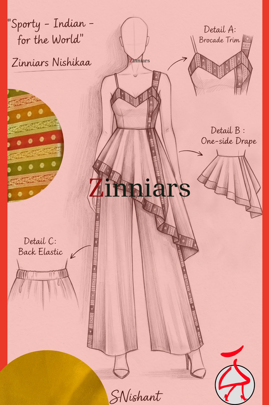 Nishikaa Asymmetric Designer Indo Western Tunic & Palazzo Set | Zinniars