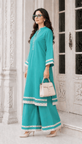 Zivaa | Rama Green Relaxed-Fit Cotton Ensemble for Women
