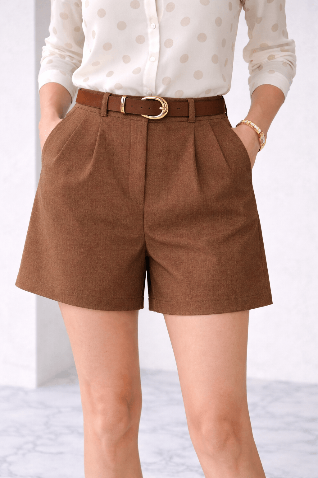 Ria | Cotton-Lycra Tailored Shorts for Women