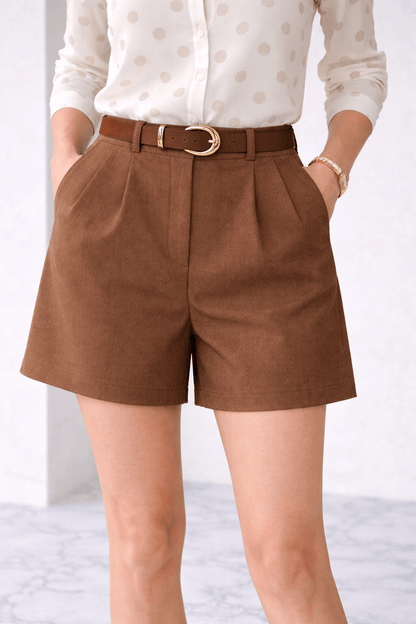 Ria | Cotton-Lycra Tailored Shorts for Women