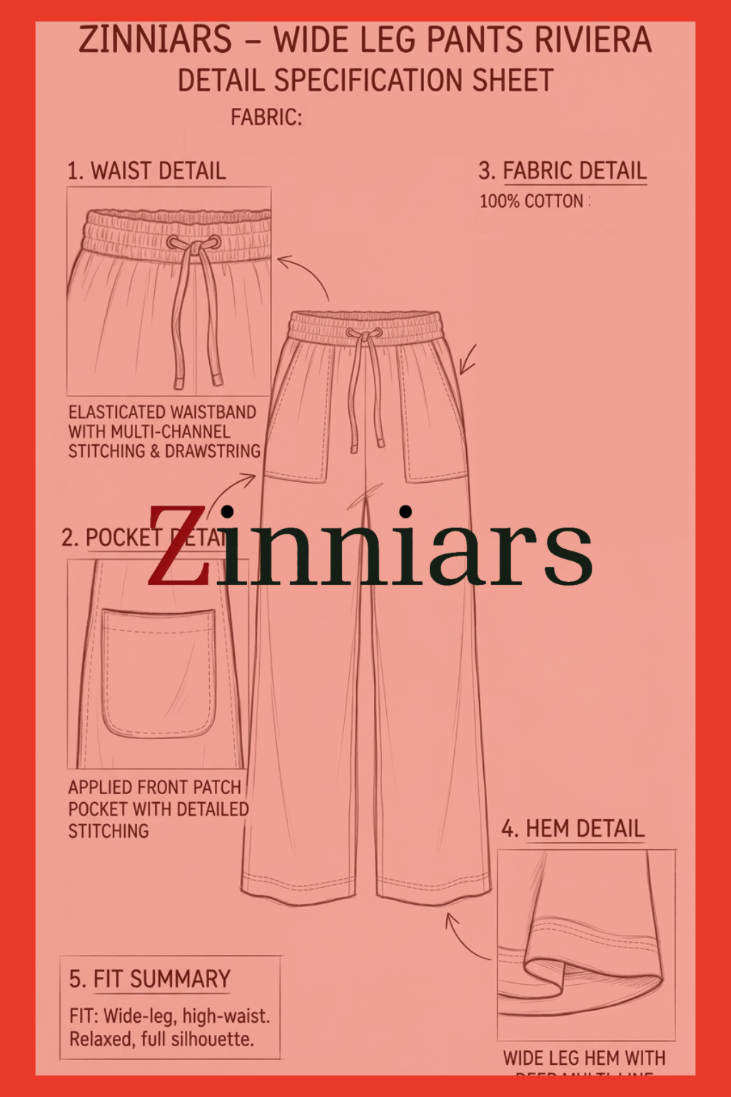 Riviera Curve wide leg PJ Pants in Cotton Linen For her