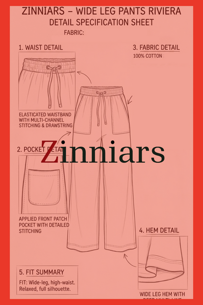 Riviera Curve wide leg PJ Pants in Cotton Linen For her