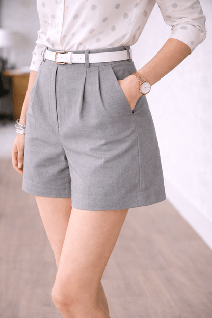 Ria | Cotton-Lycra Tailored Shorts for Women