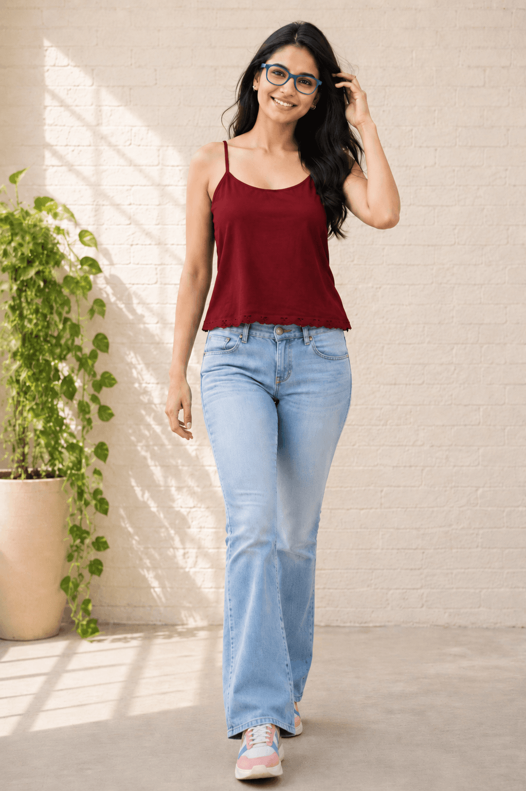 Anaira Cotton Cambric Schiffli Camisole