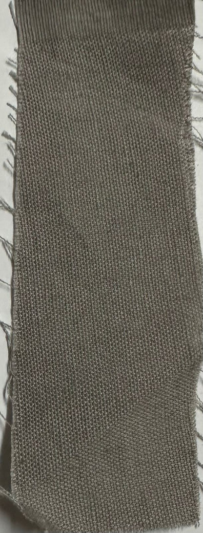 Naira Cotton Linen A-Line Midi Dress in Earthy Grey with Hand Embroidered Motifs