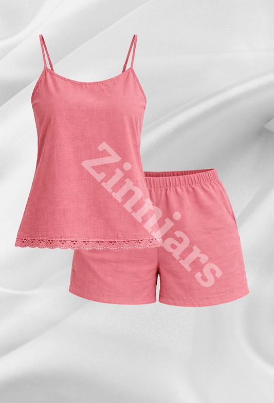 Aishwarya  Lace-Trim Cami & Shorts Co-ord Set for Women