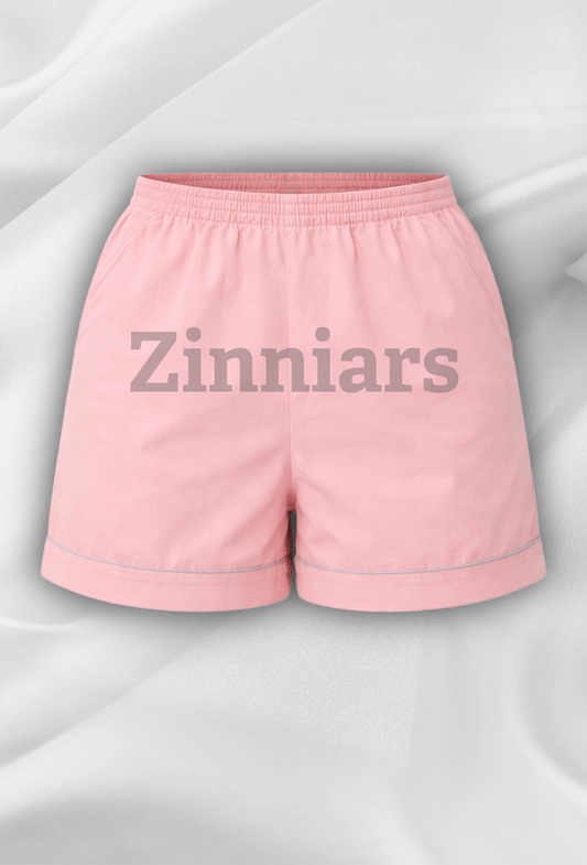 Gul | Soft Pink Cotton Satin Lounge Shorts for Women