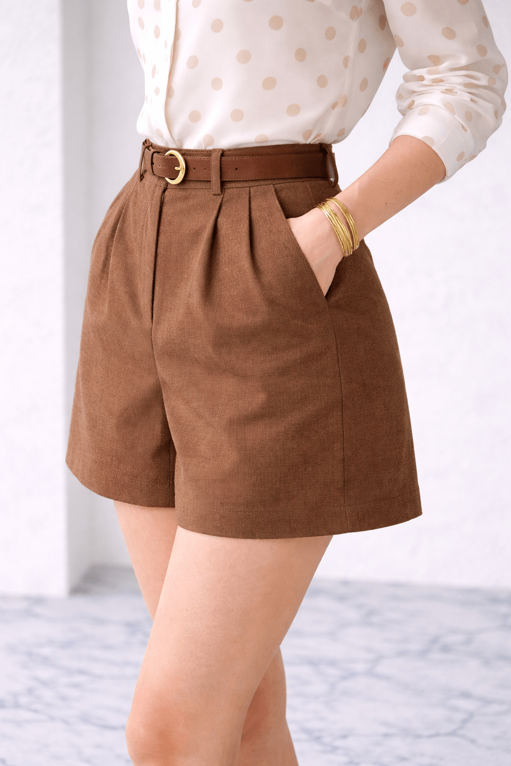 Ria | Cotton-Lycra Tailored Shorts for Women