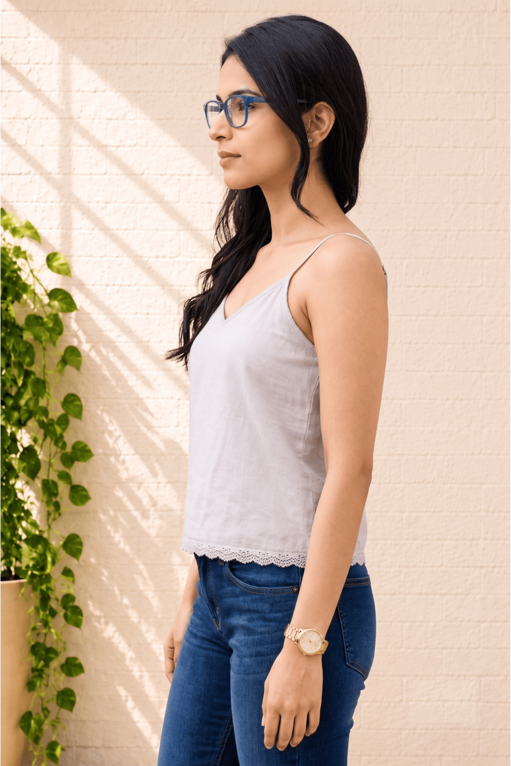 Anaira Cotton Cambric Schiffli Camisole