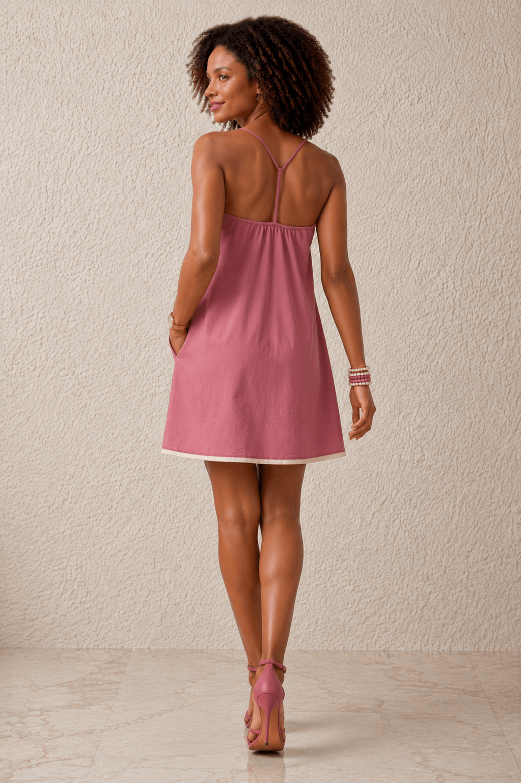Hazel | Desert Rose Cotton Y-Back Slip & Sundress for Women