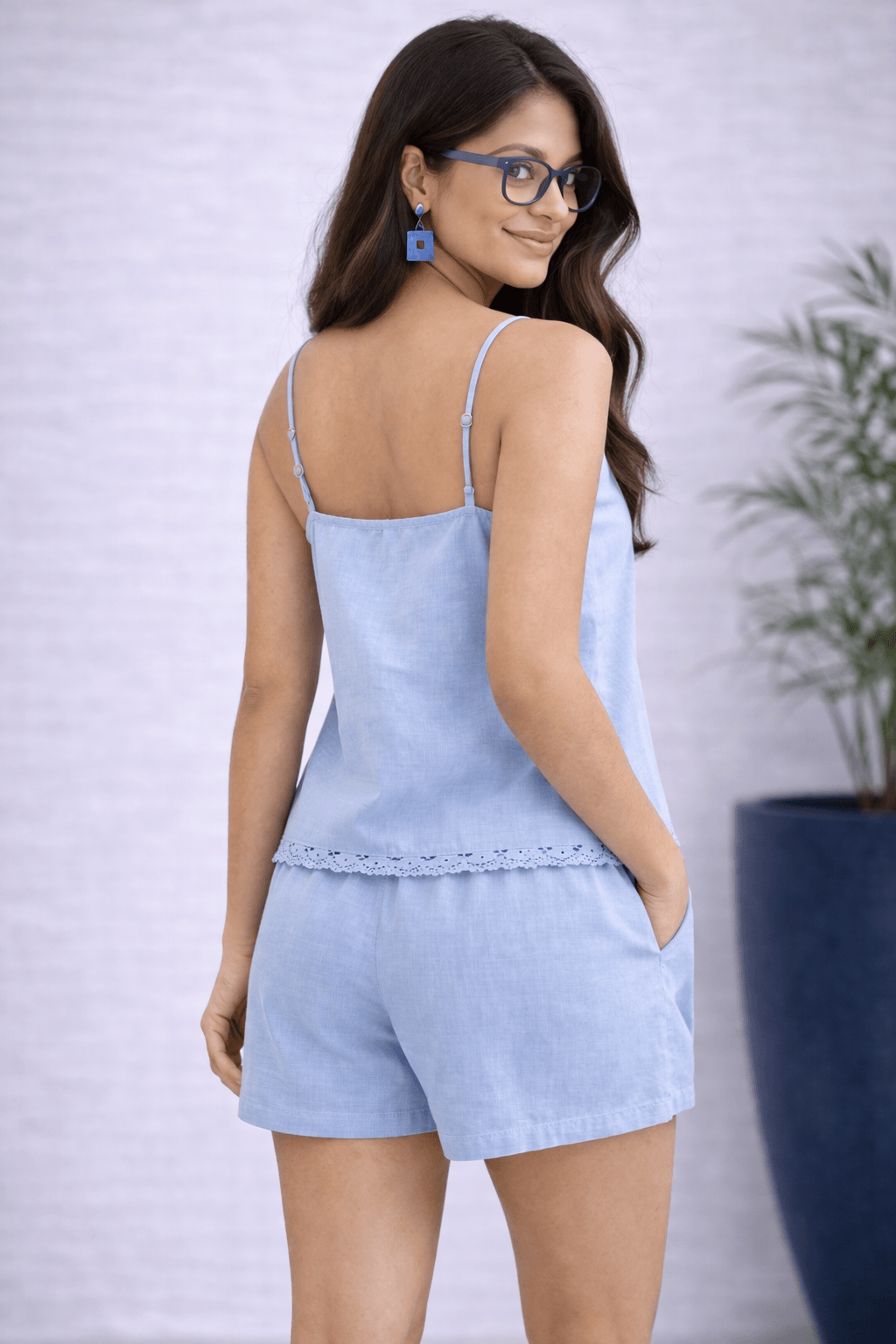 Vasu Sky Camisole Shorts Coordset for Women Cotton( woven)