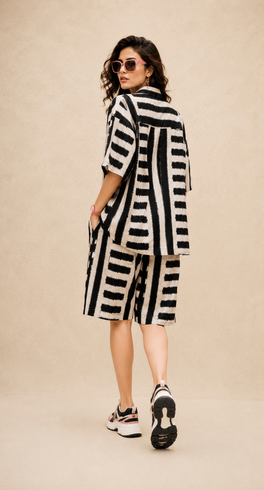 Bashii Printed Cotton Co-ord Set with Half Sleeve Shirt & Knee-Length Shorts iKK