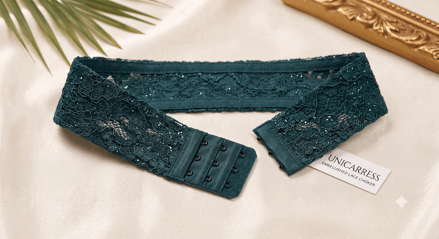 Kamal Indo World – Bottle Green Banana Crepe Party Wear Romper with Hand Embellished Lace