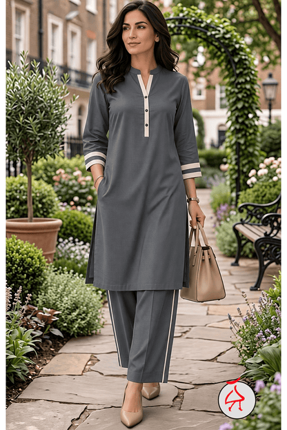 Anitaa Sporty Co-ordset For Women-Indo World blushgrey
