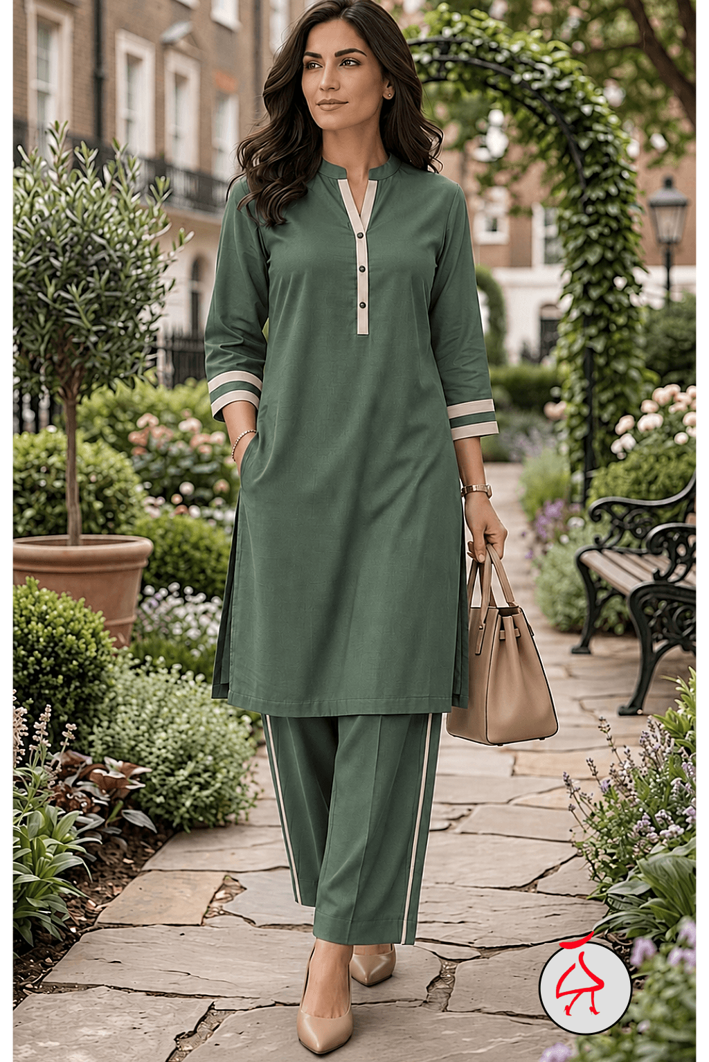 Anitaa Sporty Co-ord Indo World Sage Green