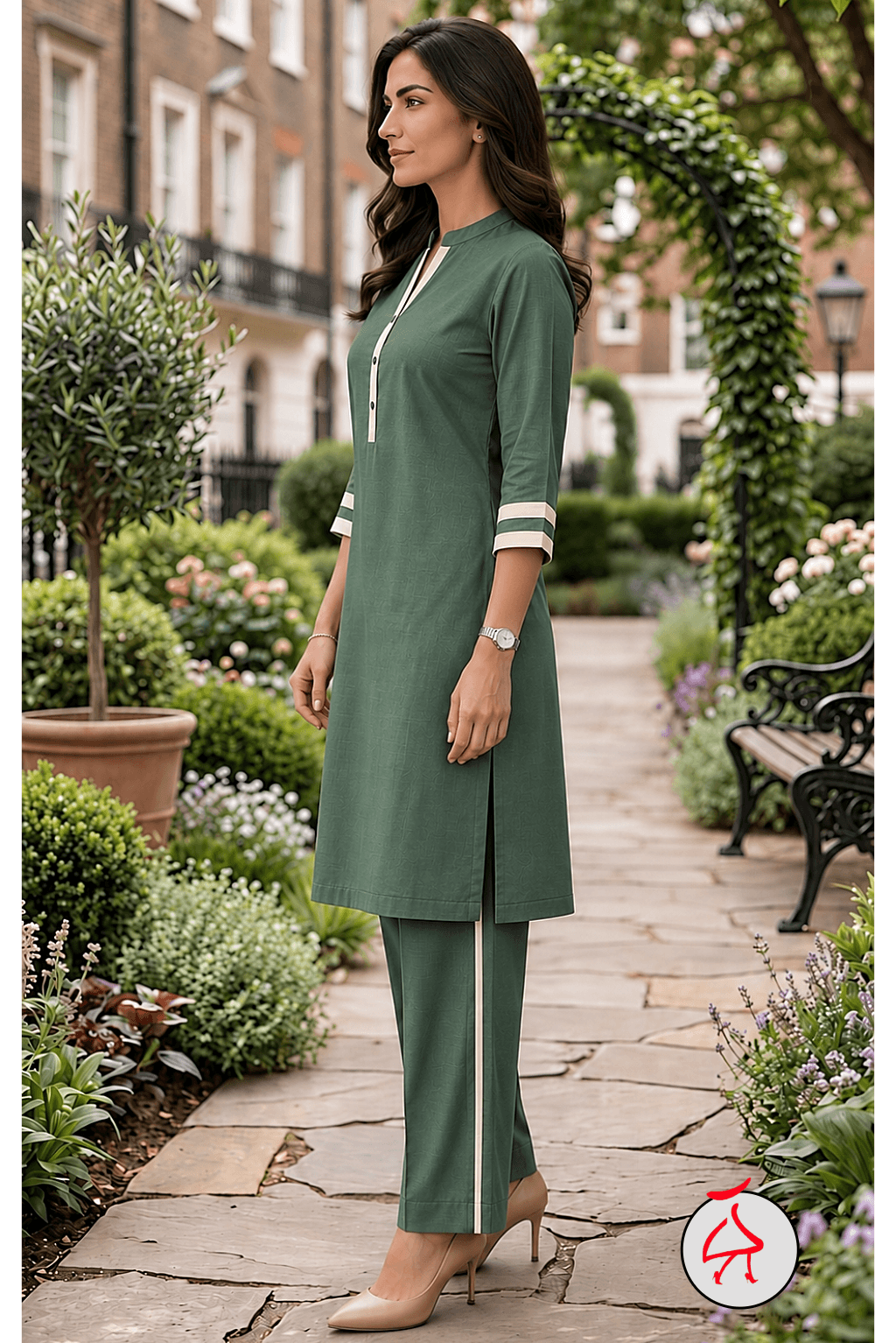 Anitaa Sporty Co-ord Indo World Sage Green