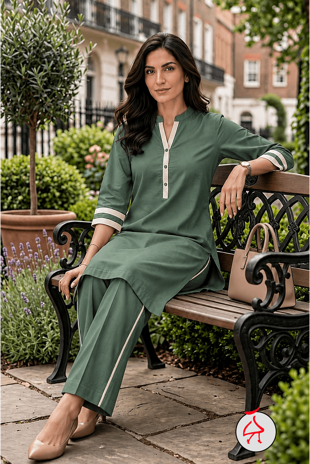 Anitaa Sporty Co-ord Indo World Sage Green
