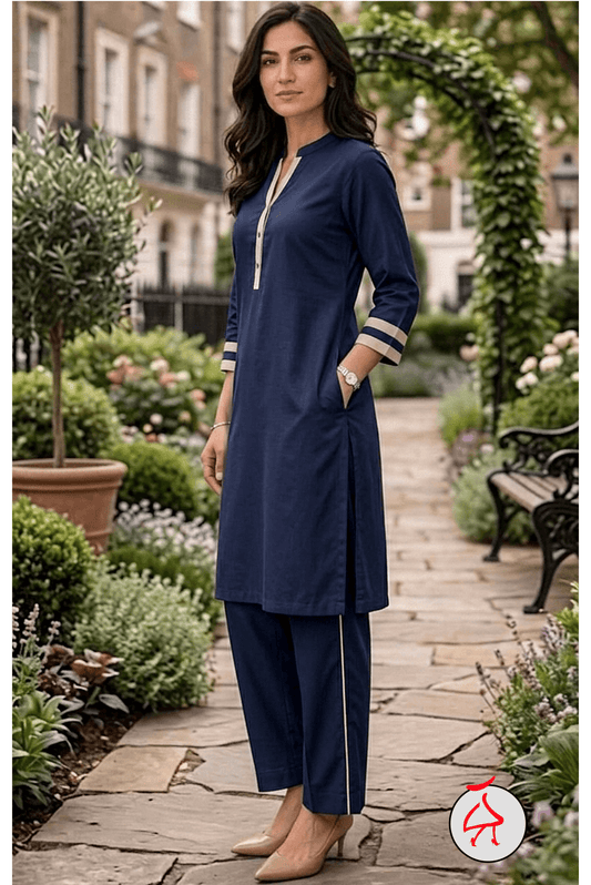 Anitaa Sporty Co-ord Indo World Navy Blue