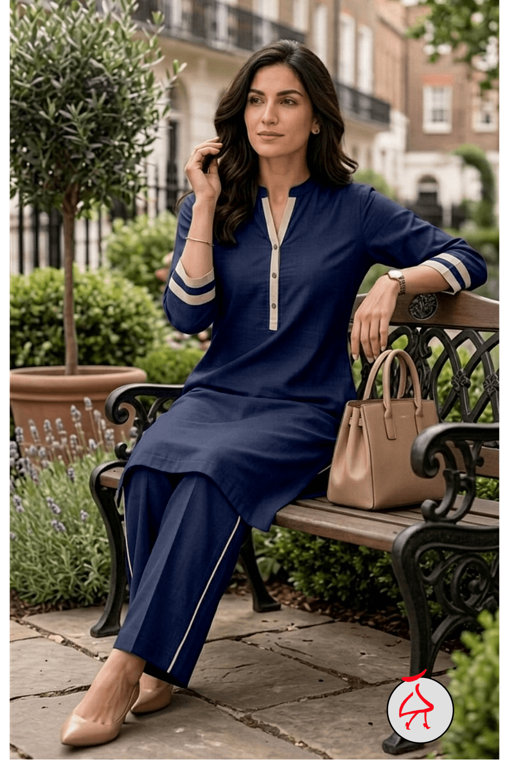 Anitaa Sporty Co-ord Indo World Navy Blue