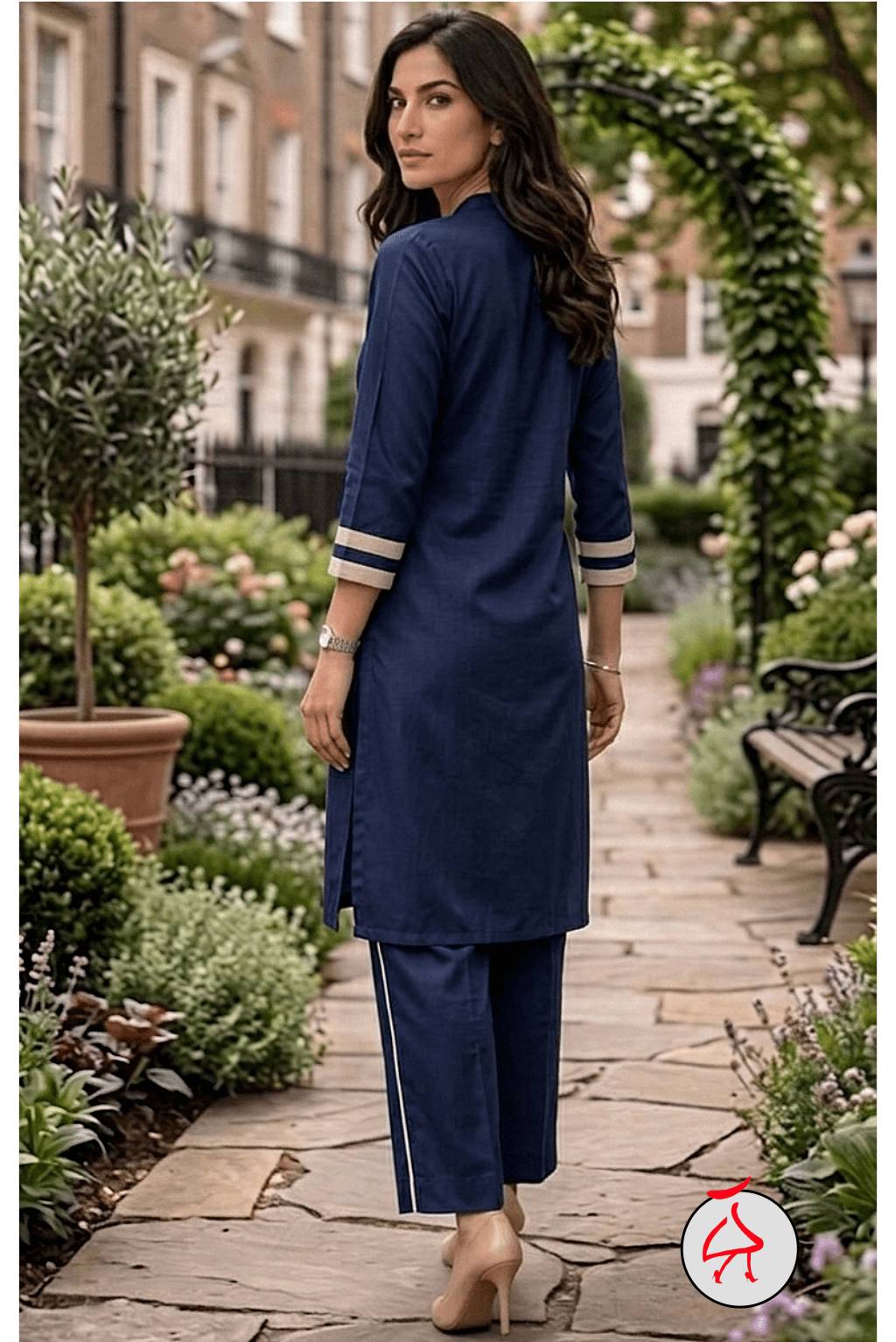 Anitaa Sporty Co-ord Indo World Navy Blue