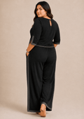 Reet Black Cotton  Co-ord Set (Cropped Top & Wide-Leg Palazzo)