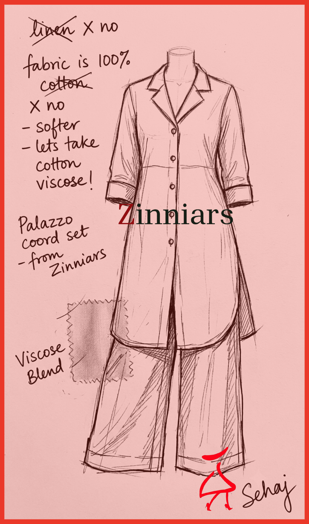 Sehaj Olive Green Cotton Viscose Coord Set- Palazzo