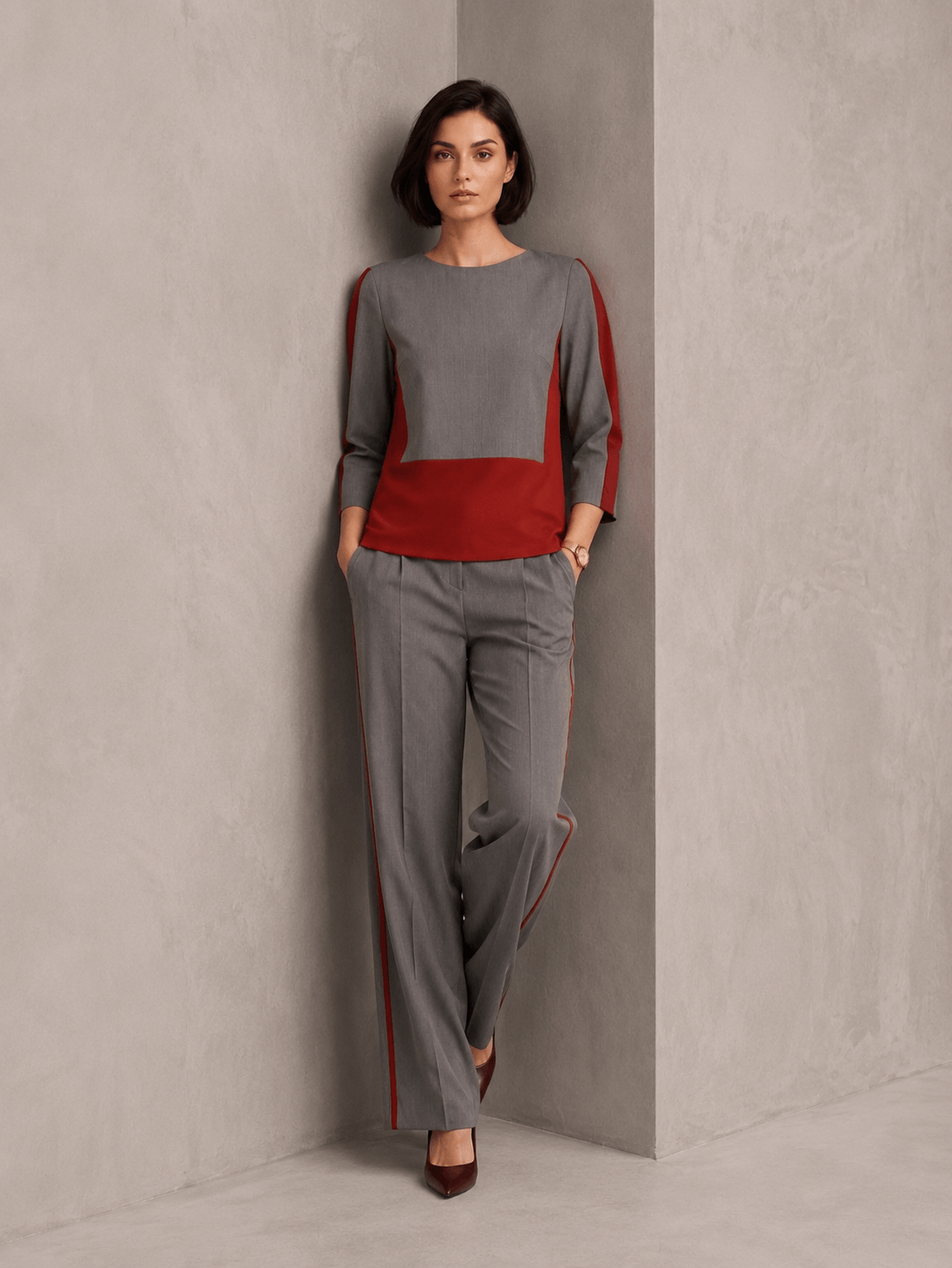 Susan España Blended Cotton Viscose 3/4 Sleeve Suit Set