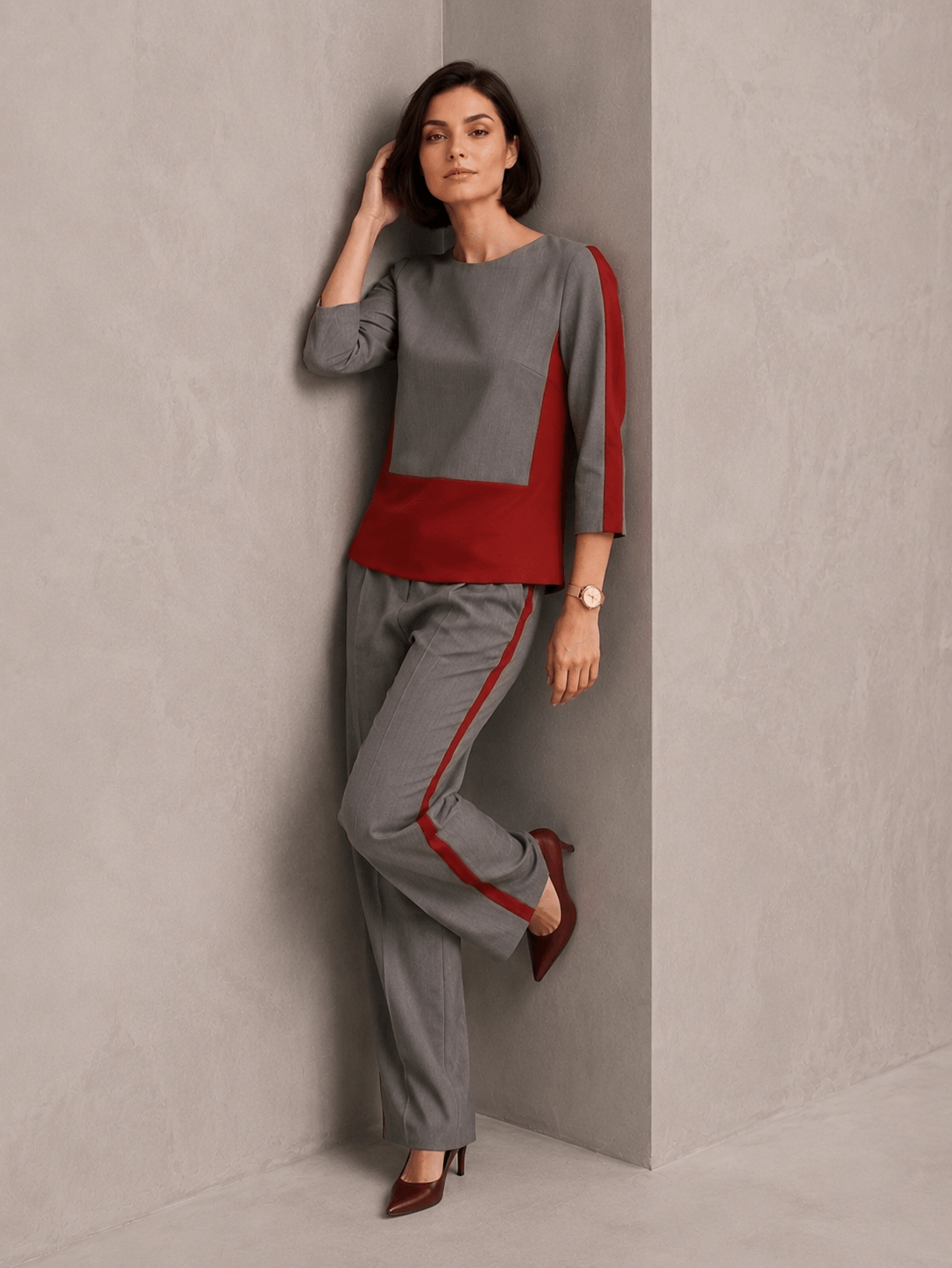Susan España Blended Cotton Viscose 3/4 Sleeve Suit Set