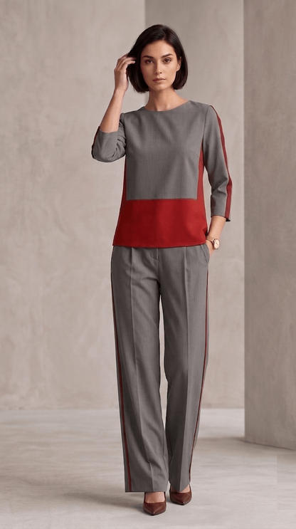 Susan España Blended Cotton Viscose 3/4 Sleeve Suit Set