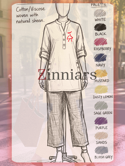 Samaira Raspberry Coord Set: Roll-Up Kurta & Pants