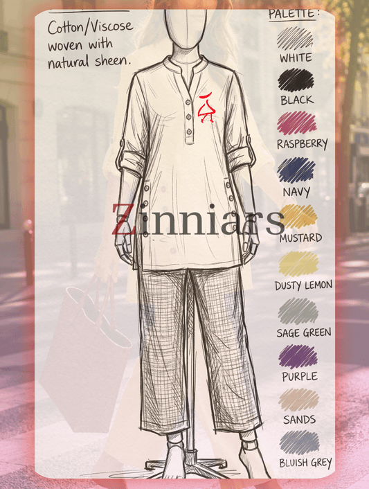 Samaira Raspberry Coord Set: Roll-Up Kurta & Pants