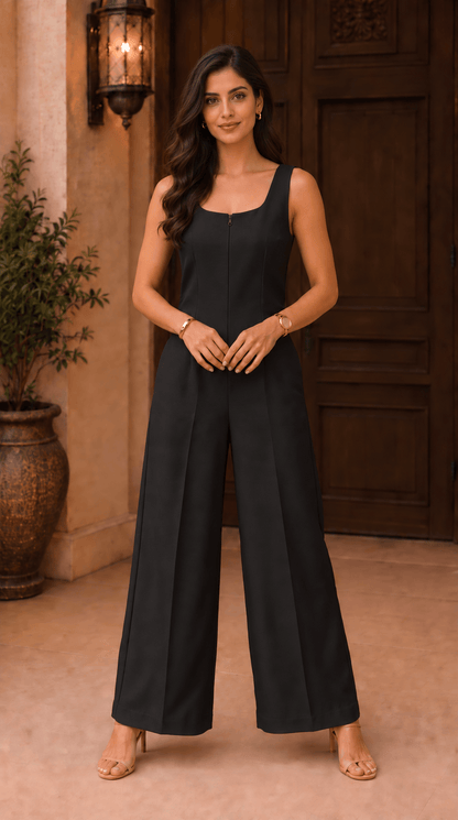 Innayat Black Zip-Up Jumpsuit | The One-Piece Edit