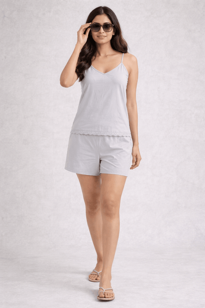 Aishwarya  Lace-Trim Cami & Shorts Co-ord Set for Women