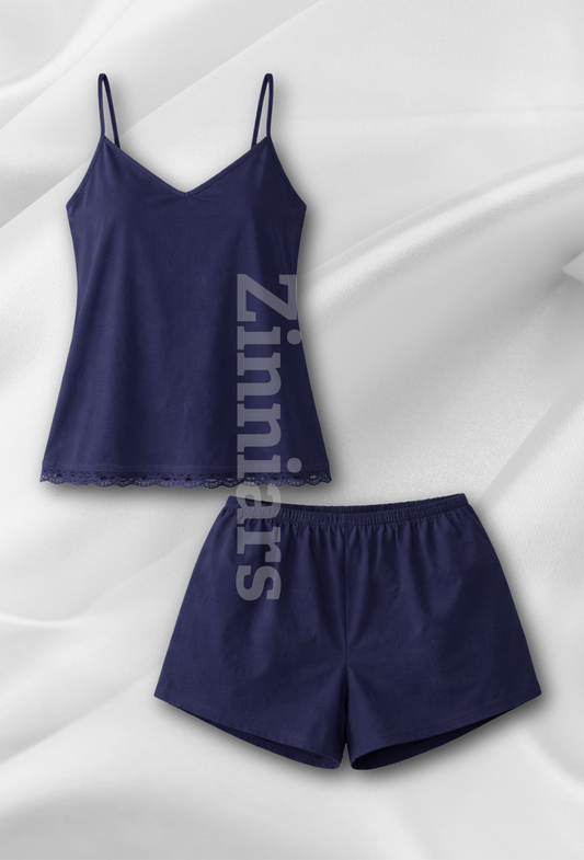 Jenny | Lace-Trim Cami & Shorts Co-ord Set For Women