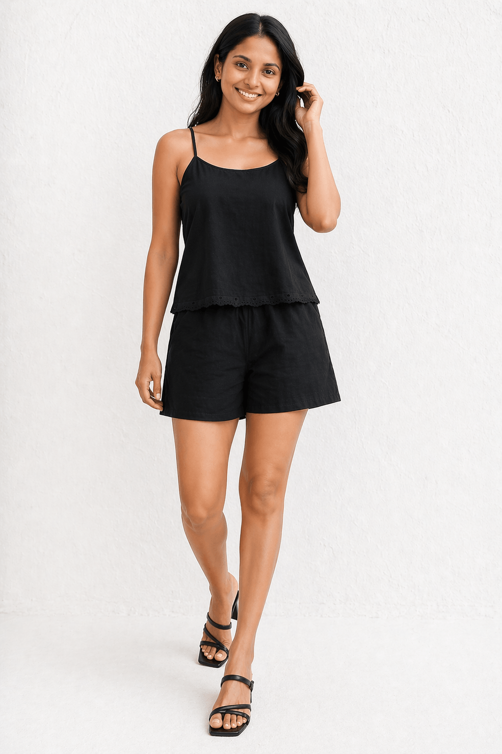 Aishwarya  Lace-Trim Cami & Shorts Co-ord Set for Women