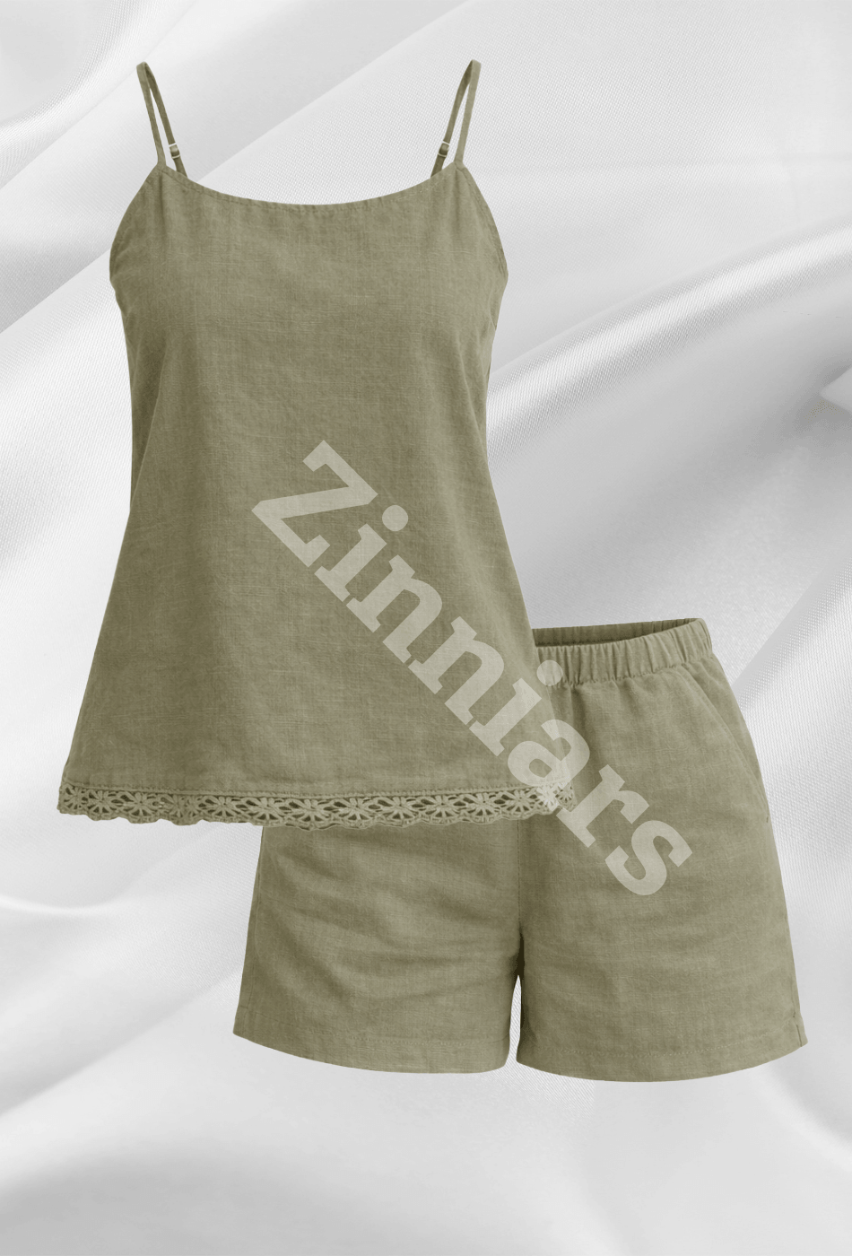 Aishwarya  Lace-Trim Cami & Shorts Co-ord Set for Women