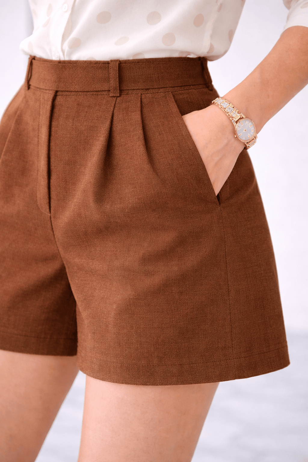 Ria | Cotton-Lycra Tailored Shorts for Women