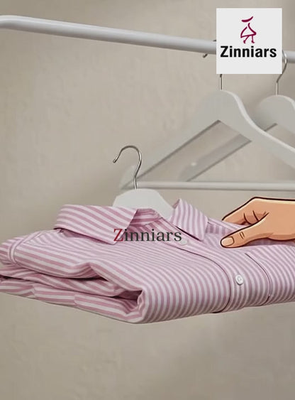 Lila | Pink Stripe Cotton-Blend Shirt For Women